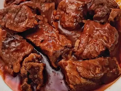 Traditional Horse Meat Stew with Root Vegetables