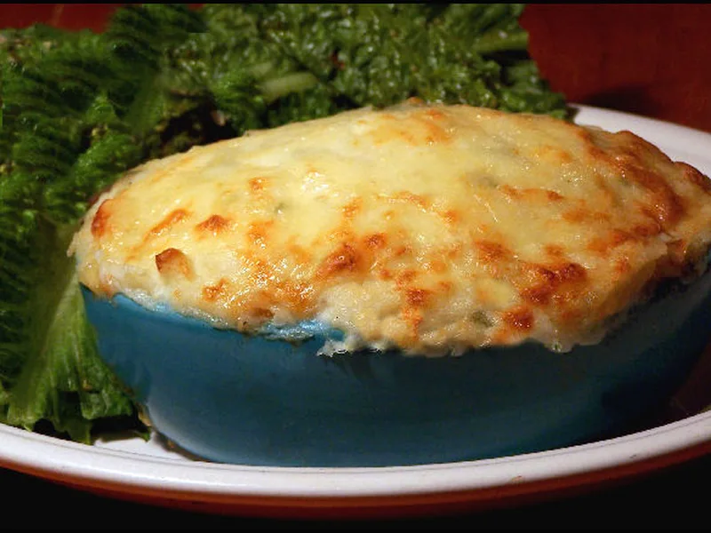 Beef and Potato Casserole with Sherry and Swiss Cheese