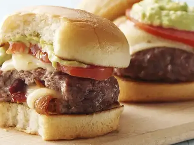 Cheesy Bacon-Stuffed Beef Sliders with Avocado Ranch