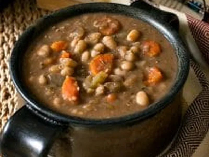 Slow Cooker Tuscan White Bean Soup with Pesto