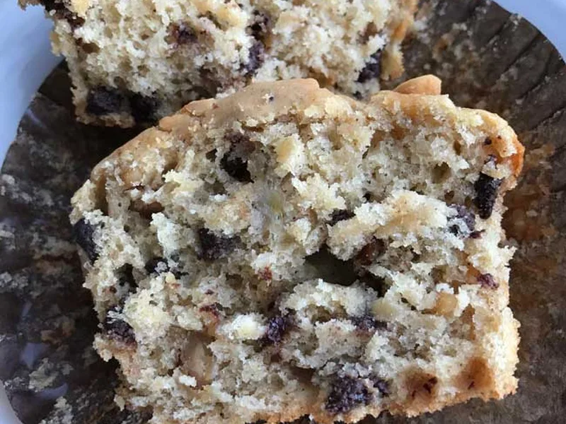 Chunky Peanut Butter Banana Chocolate Chip Jumbo Muffins