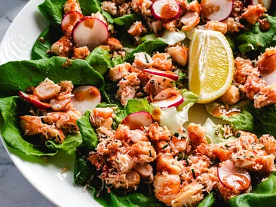 Crab and Shrimp Cocktail Lettuce Wraps