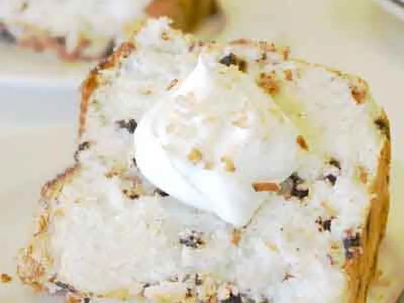 Chocolate Chip Coconut Angel Food Cake