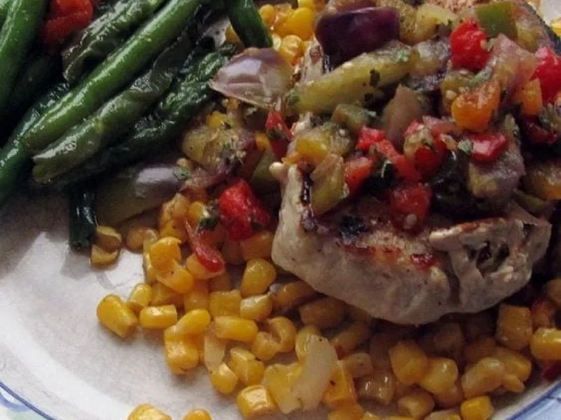 Weight Watchers Mexican Pork Chops with Corn and Peppers