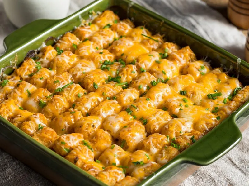 Tater Tot Shepherd's Pie Casserole with Ground Beef
