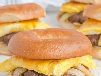 McDonald's Steak Bagel Breakfast Sandwich