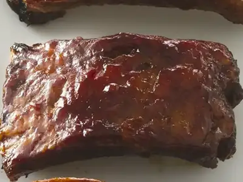 Grilled Pork Back Ribs with Sweet Chili Grape Glaze