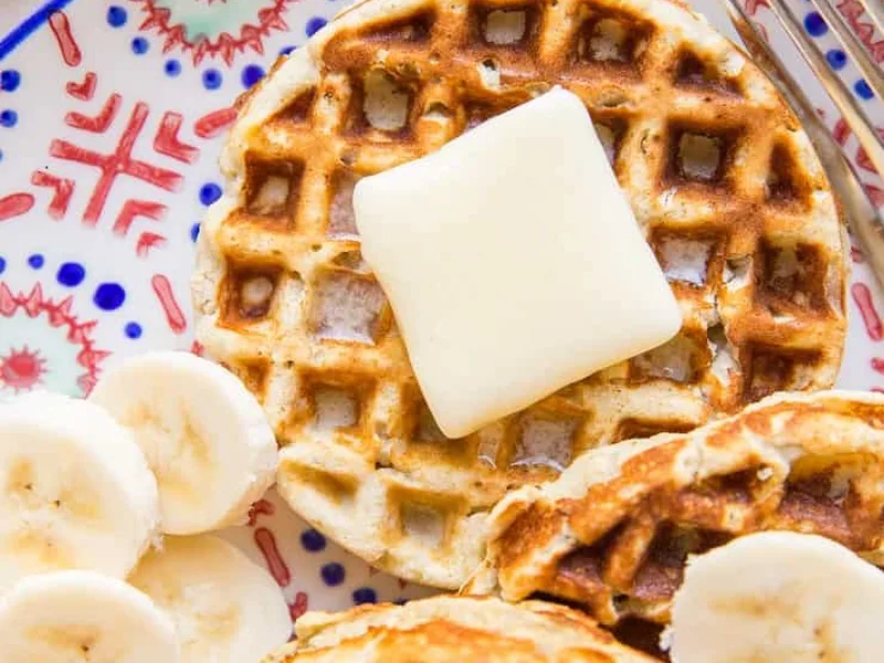 4-Ingredient Coconut Flour Banana Waffles