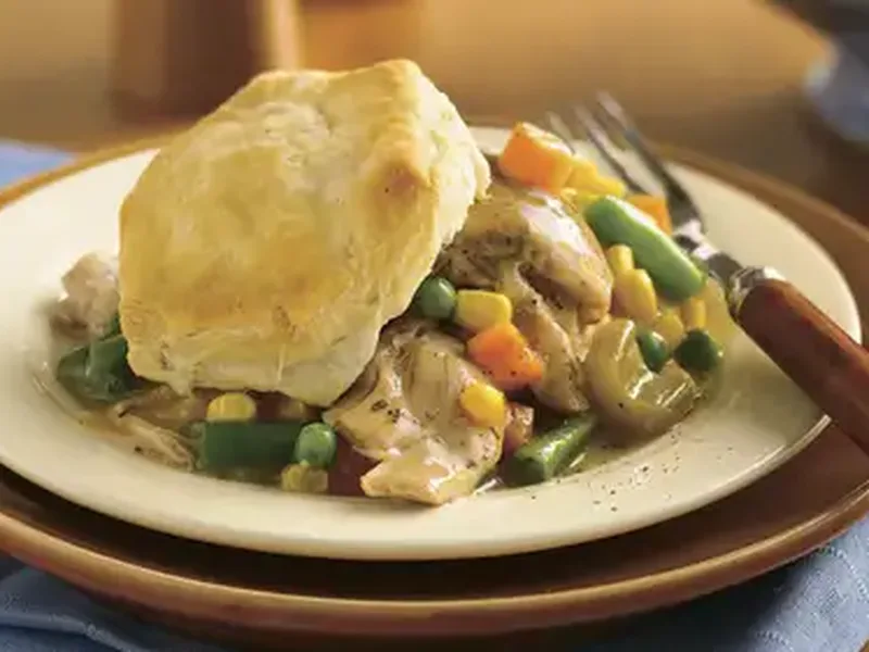 Slow Cooker Chicken Pot Pie with Biscuit Topping