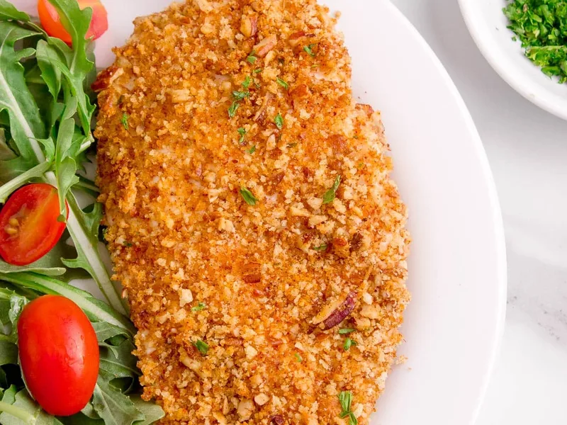 Pecan Crusted Oven Baked Chicken with Panko Coating