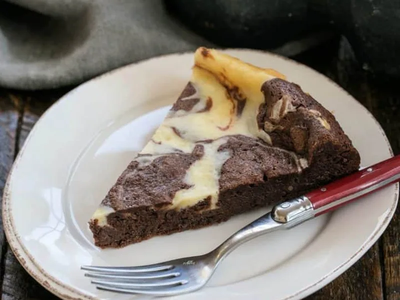 Marbled Flourless Chocolate Cake with Cream Cheese Swirl