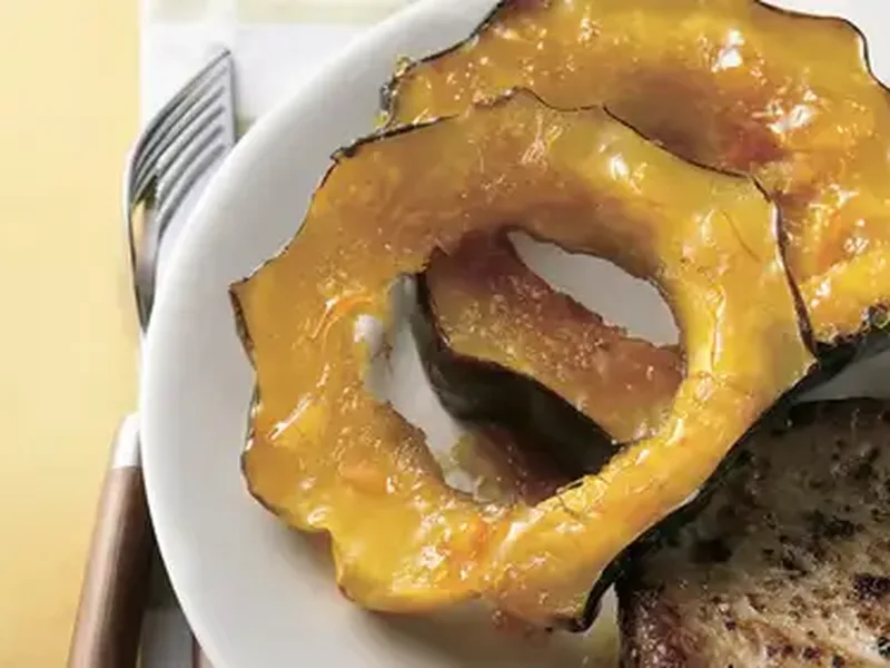 Orange Caramelized Acorn Squash Rings with Brown Sugar Glaze