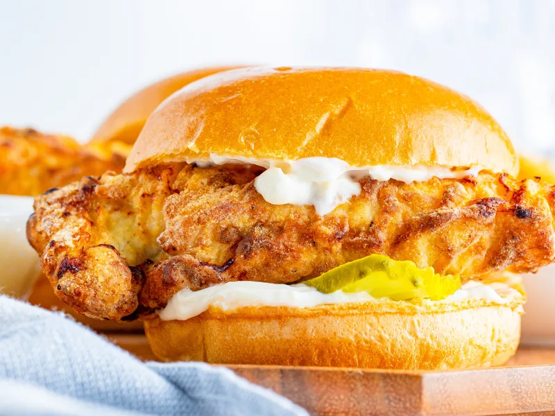 Air Fryer Chicken Sandwich with Buttermilk Marinade