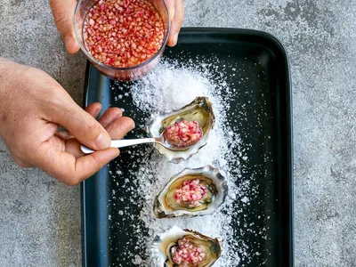 Oyster Mignonette with Red Wine Vinegar