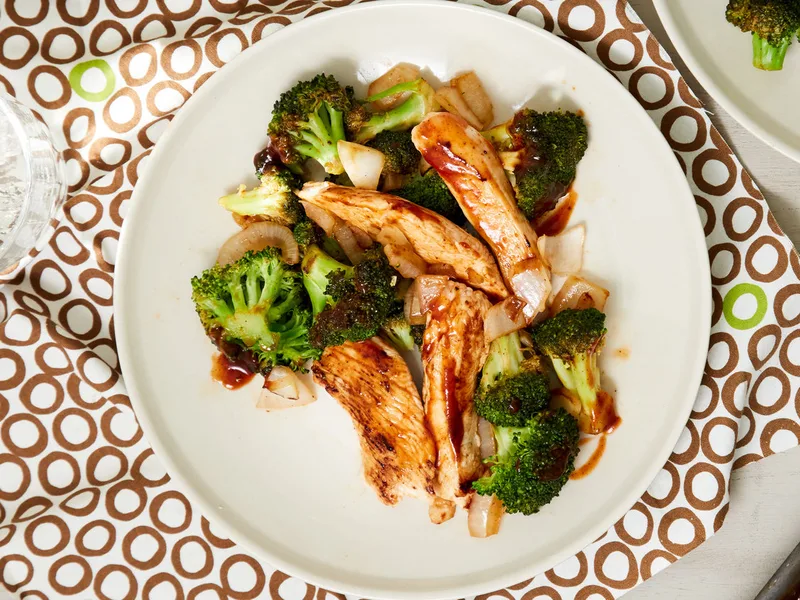 Honey BBQ Chicken & Broccoli Sheet Pan