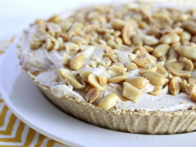 Spiced Peanut Butter Caramel Pie with Ginger Crust