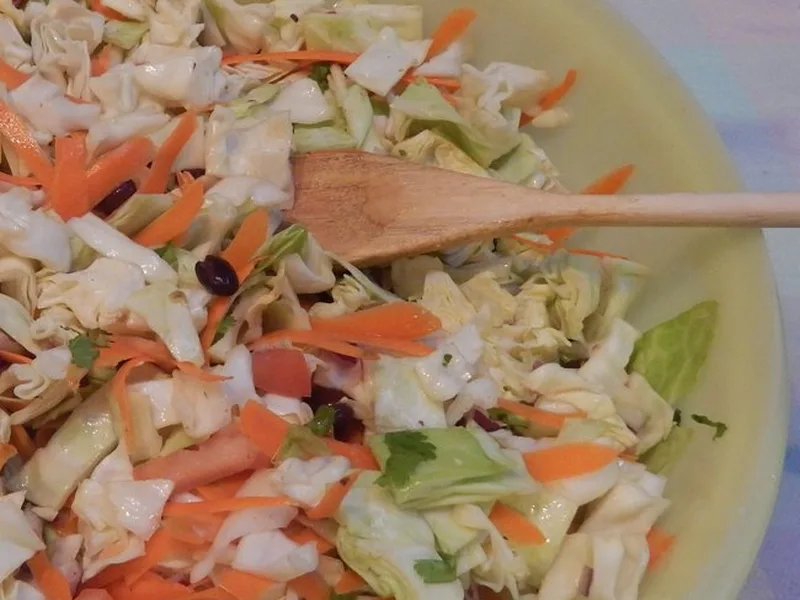 Southwestern Lime Coleslaw with Black Beans