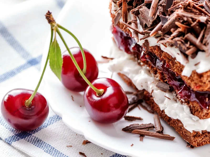 Classic Black Forest Cake with Cherries