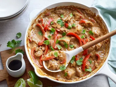 Coconut Peanut Butter Chicken Skillet