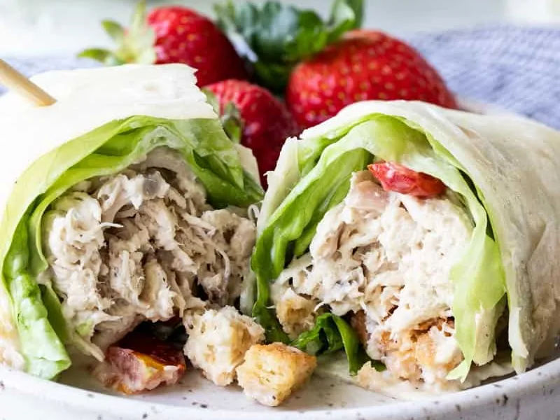 Slow Cooker Chicken Caesar Wraps with Gluten-Free Tortillas