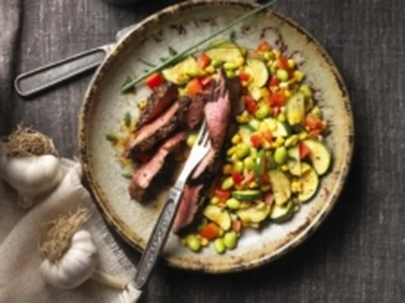 Grilled Southwestern Beef Steak with Succotash