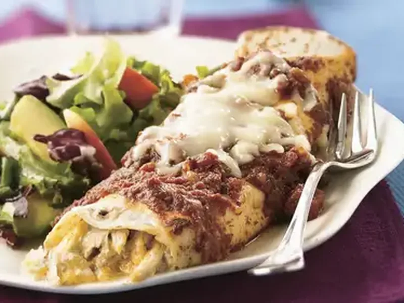 Turkey and Green Chile Enchiladas with Chocolate Ancho Sauce