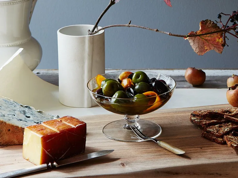 Garlic-Orange-Rosemary Marinated Olives