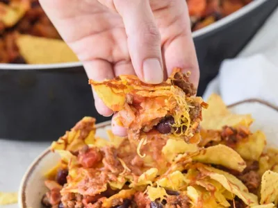 Cheesy Taco Casserole with Crispy Tortilla Chips