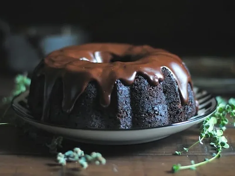 Dark Chocolate Bundt Cake with Rich Ganache Glaze
