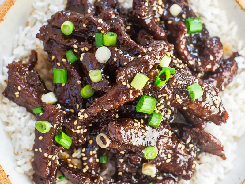 Pan-Seared Mongolian Beef with Soy-Brown Sugar Glaze