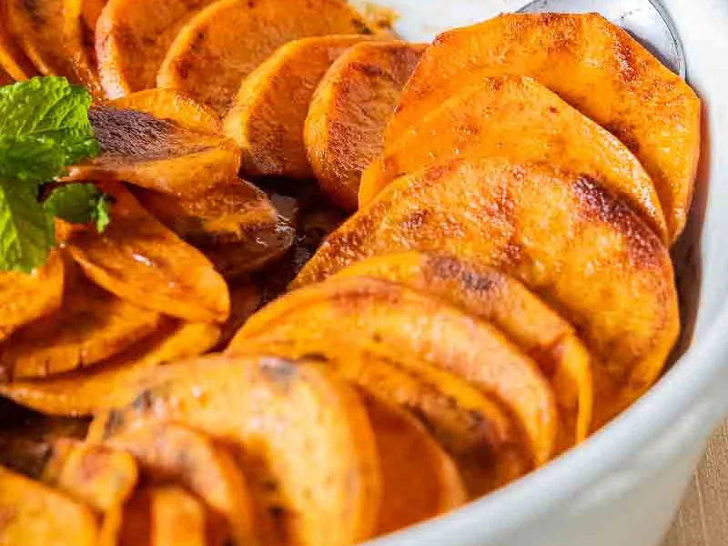 Baked Cinnamon Sweet Potato Slices