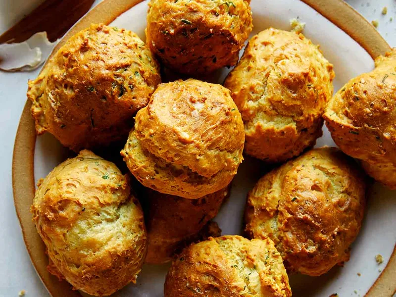 Easy Sour Cream Chive Drop Biscuits - Fluffy Homemade Recipe