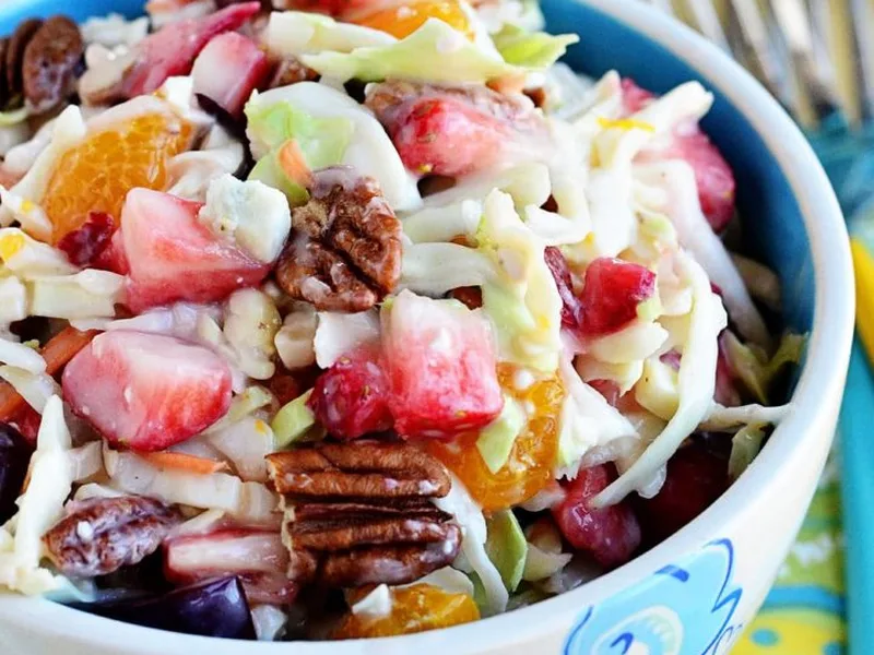 Fruit and Nut Slaw with Blue Cheese