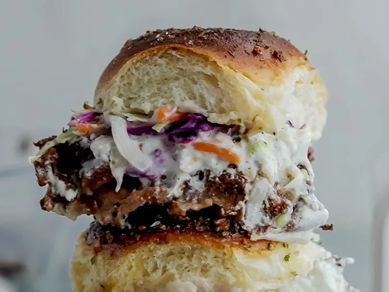 BBQ Jackfruit Farmer Cheese Sliders