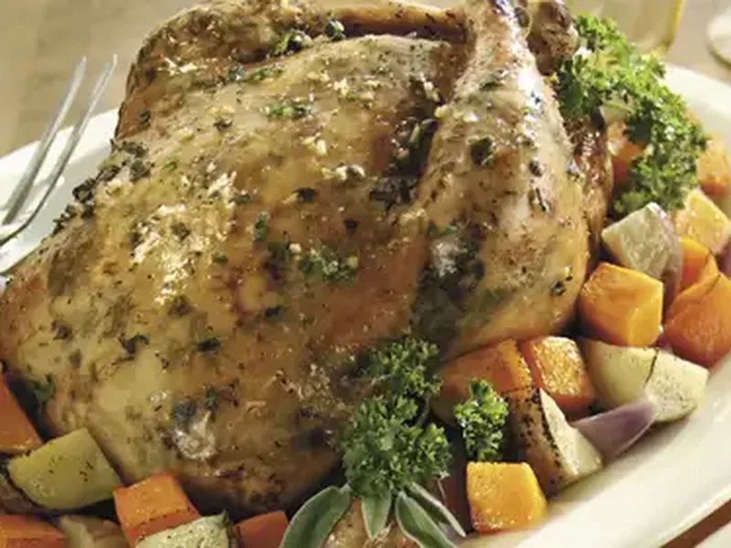 Sage and Garlic Roasted Chicken with Fresh Herbs