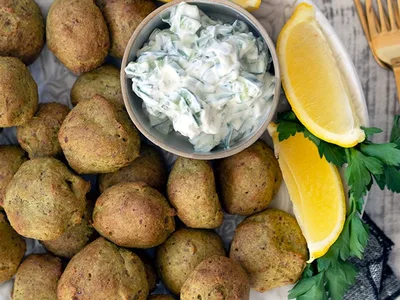 Baked Cashew Cauliflower Falafels with Tabouli
