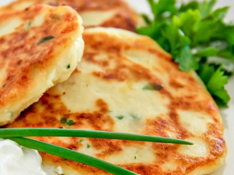 Crispy Parmesan Herb Potato Pancakes with Fresh Parsley