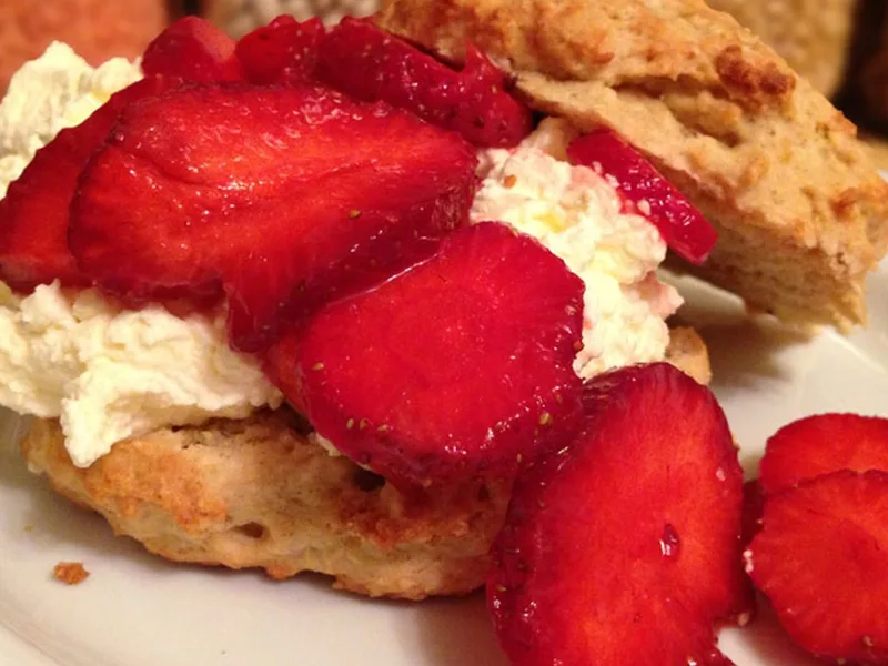 Not So Sweet Strawberry Shortcake with Buttermilk Biscuits