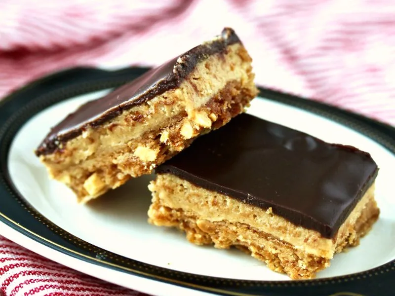 Peanut Butter Chocolate Shortbread Bars with Ganache