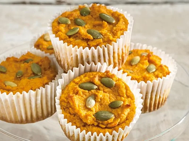 Gluten-Free Pumpkin Muffins with Maple Cream Cheese Center