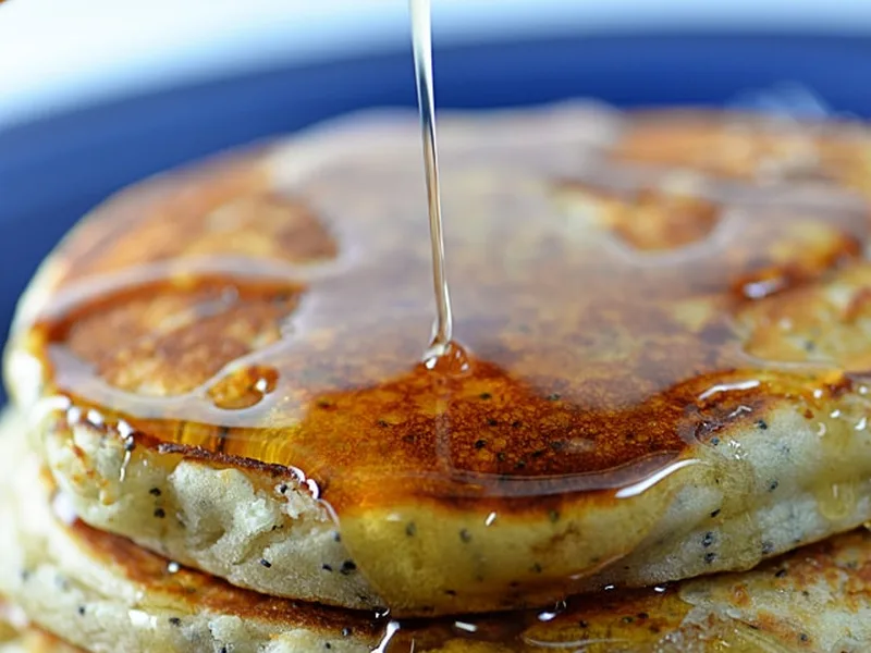 Fluffy Lemon Poppy Seed Pancakes with Buttermilk