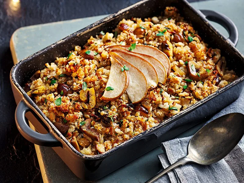 Caramelized Onion, Pear and Chestnut Stuffing