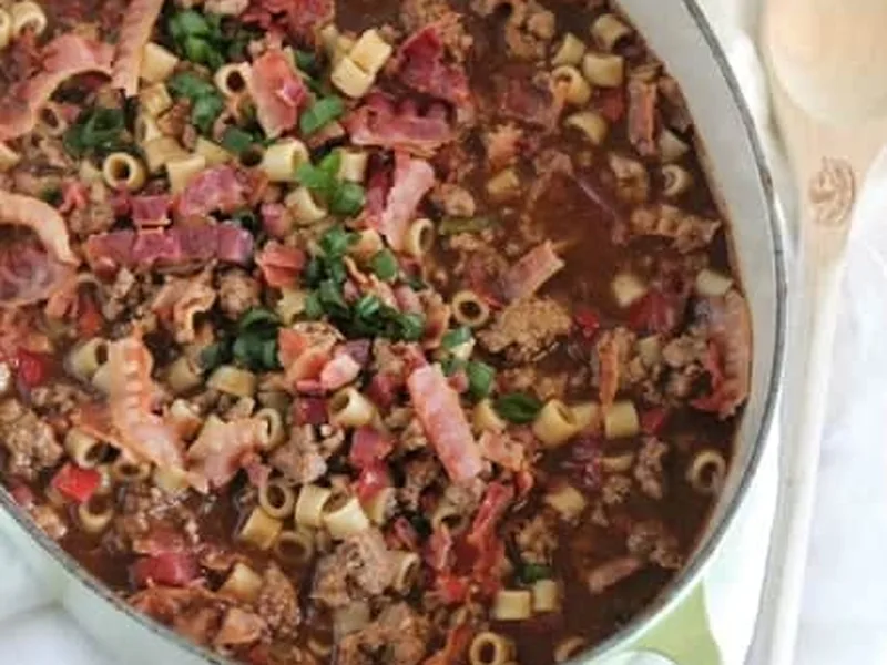 Turkey Chili Mac with Bacon and Ranch Seasoning