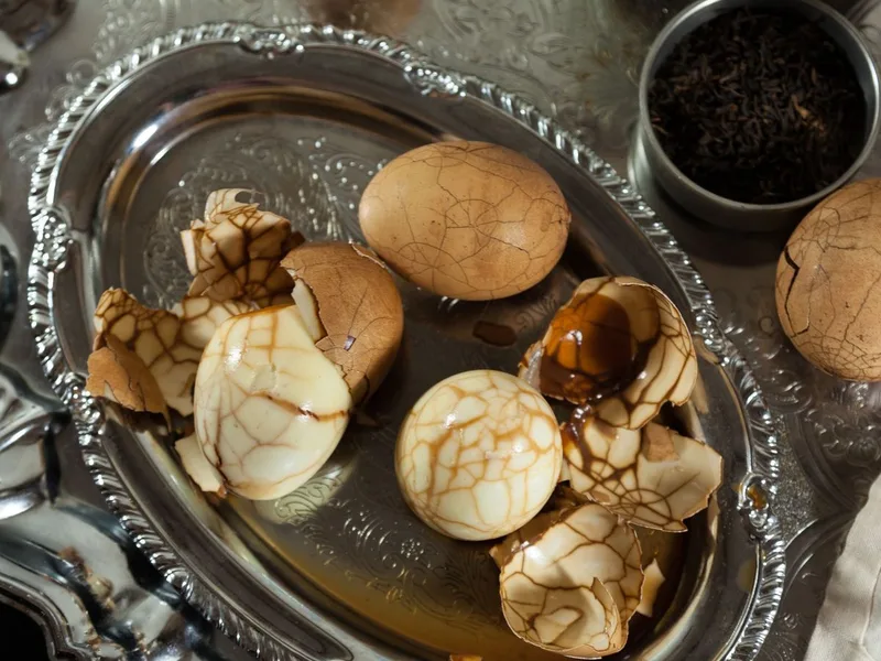 Chinese Tea Eggs with Soy Sauce and Star Anise
