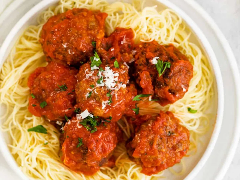 Air Fryer Italian Meatballs with Beef and Pork