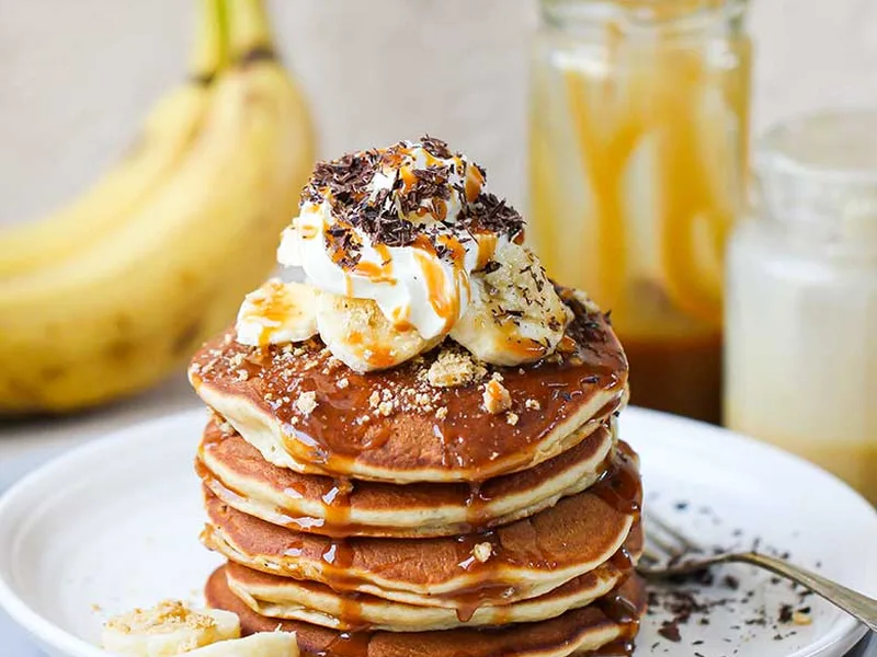 Banoffee Pie Pancakes with Dulce de Leche