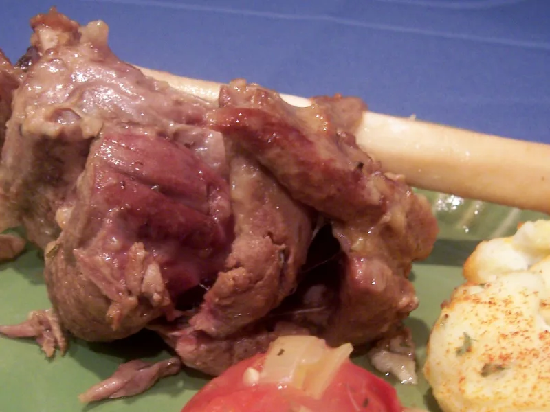 Braised Italian Lamb Shanks with Parmesan Crust
