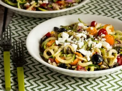 Greek-Style Zucchini Noodles with Feta