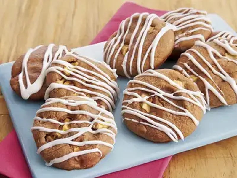Easy Cake Mix Apple Spice Cookies with Cream Cheese Glaze