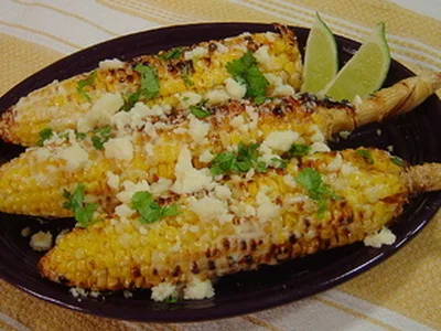 Grilled Elote: Mexican Street Corn with Cotija